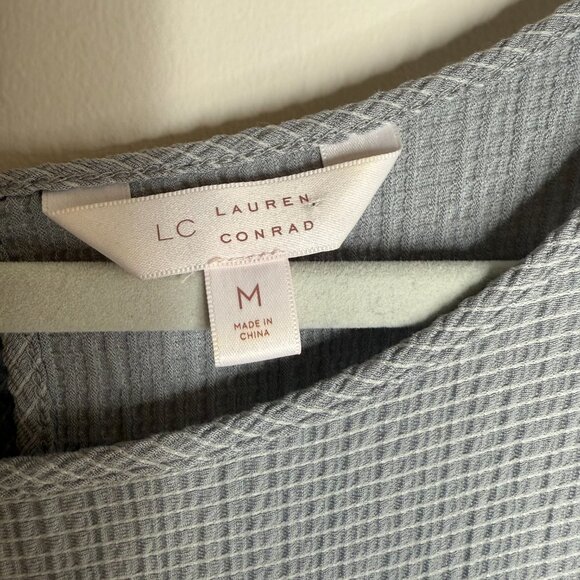 LC Lauren Conrad Midi Dress Gray Gauze‎ Look Women's Med See Notes - Picture 5 of 8